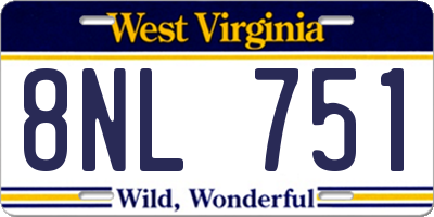 WV license plate 8NL751