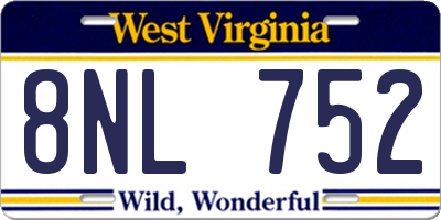 WV license plate 8NL752