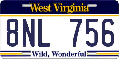 WV license plate 8NL756
