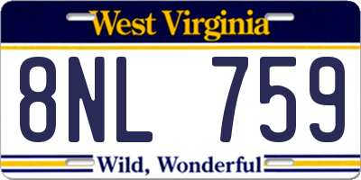 WV license plate 8NL759