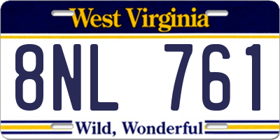 WV license plate 8NL761