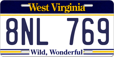 WV license plate 8NL769
