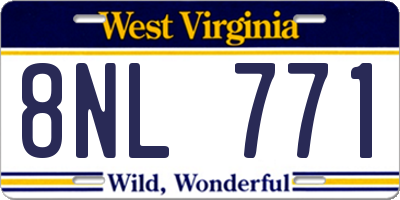 WV license plate 8NL771