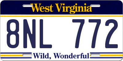 WV license plate 8NL772