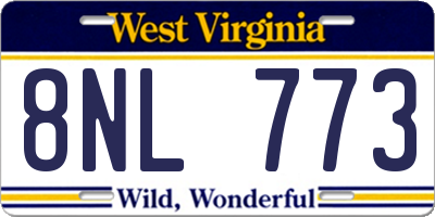 WV license plate 8NL773