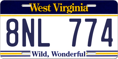 WV license plate 8NL774