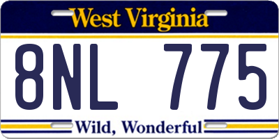 WV license plate 8NL775