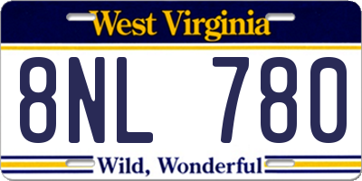 WV license plate 8NL780