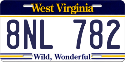 WV license plate 8NL782