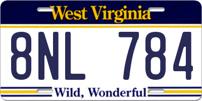 WV license plate 8NL784