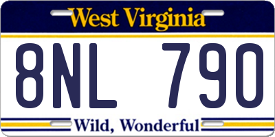 WV license plate 8NL790