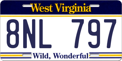 WV license plate 8NL797