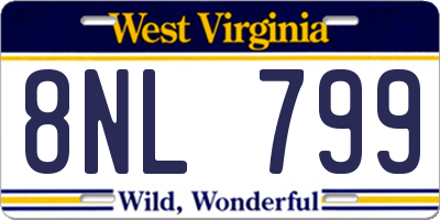 WV license plate 8NL799