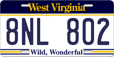 WV license plate 8NL802