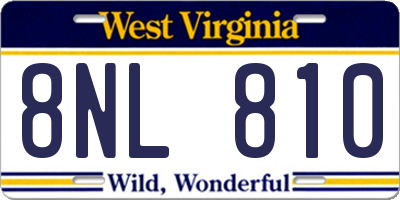 WV license plate 8NL810