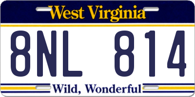 WV license plate 8NL814