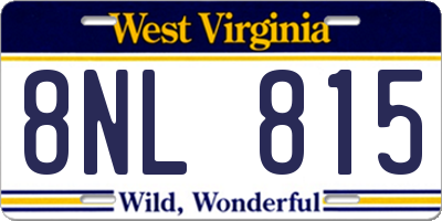 WV license plate 8NL815