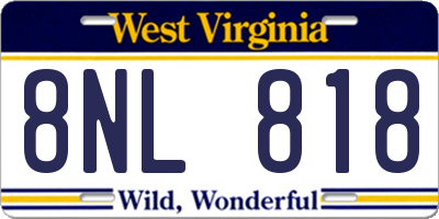 WV license plate 8NL818