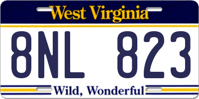 WV license plate 8NL823