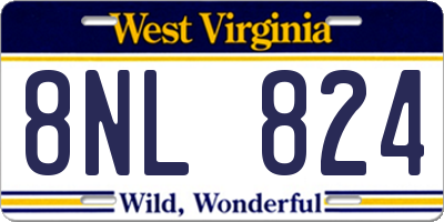 WV license plate 8NL824