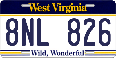 WV license plate 8NL826