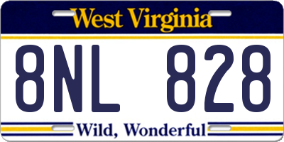 WV license plate 8NL828