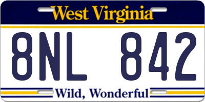 WV license plate 8NL842