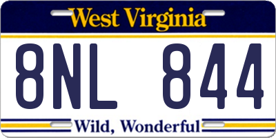 WV license plate 8NL844