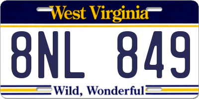 WV license plate 8NL849