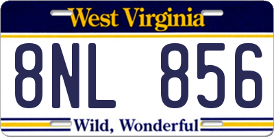 WV license plate 8NL856
