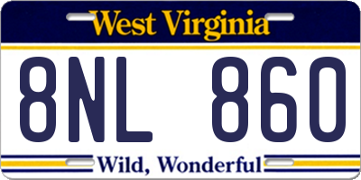 WV license plate 8NL860