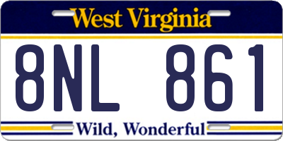 WV license plate 8NL861