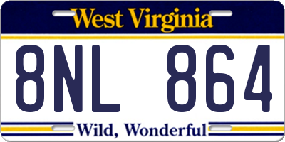 WV license plate 8NL864
