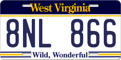 WV license plate 8NL866