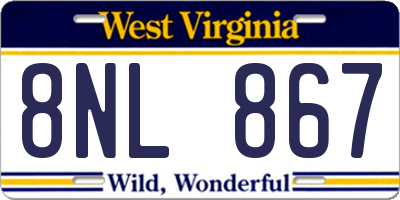 WV license plate 8NL867