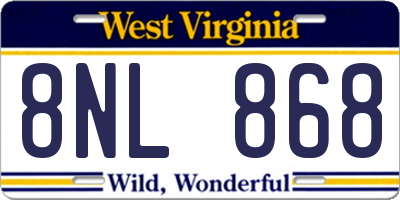 WV license plate 8NL868