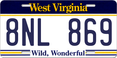 WV license plate 8NL869