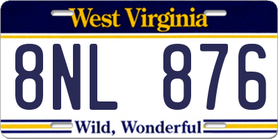 WV license plate 8NL876