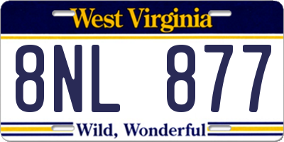 WV license plate 8NL877