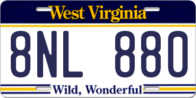 WV license plate 8NL880