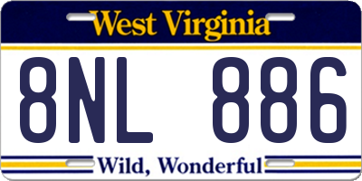 WV license plate 8NL886