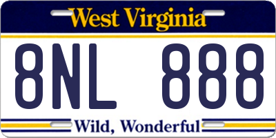 WV license plate 8NL888