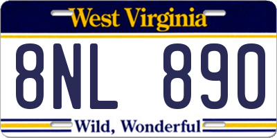 WV license plate 8NL890