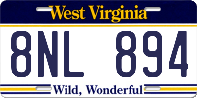 WV license plate 8NL894