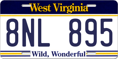 WV license plate 8NL895