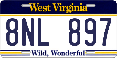 WV license plate 8NL897