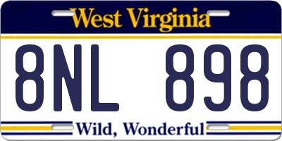WV license plate 8NL898