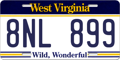 WV license plate 8NL899