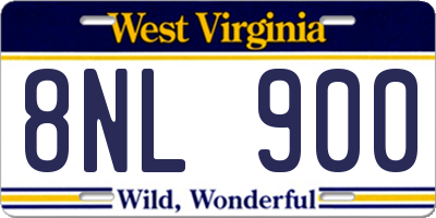 WV license plate 8NL900