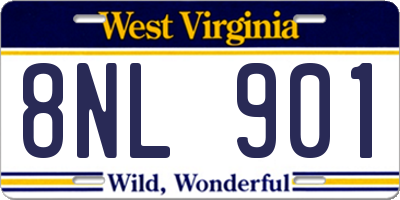 WV license plate 8NL901